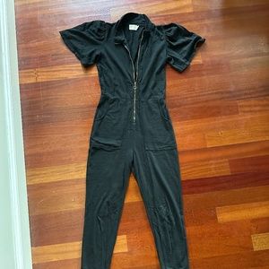 Anthropologie Black, Zip Front Jumpsuit